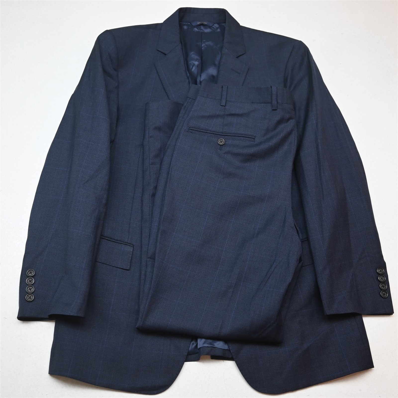 Brooks Brothers 42r 36x30 Blue Glenn Check Reda Wool Italy Made 1818 Regent Suit